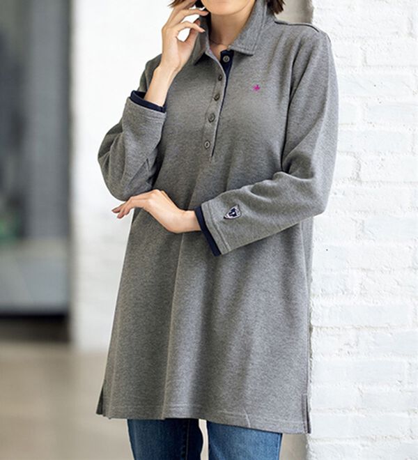 ルフラン（ルフラン）の「【２色組】【ＰＯＬＯ　ＢＣＳ】鹿の子裏起毛ポロチュニック（カットソー）」｜詳細画像