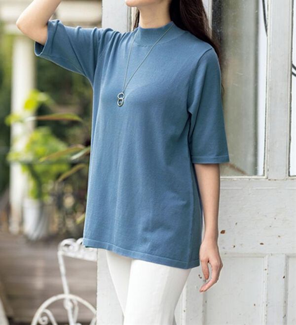 ルフラン（ルフラン）の「Ｔシャツ気分な上品サマーニット（ニット・セーター）」｜詳細画像