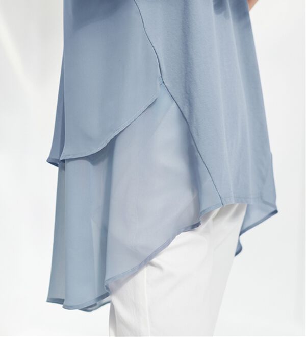 alotta（アロッタ）の「【接触冷感】バックシフォン切替チュニック（チュニック）」｜詳細画像