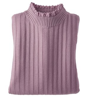 BELLUNA（ベルーナ）の「ウール入りウォッシャブルセーター（ニット・セーター）」｜ラベンダー