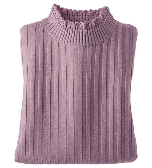 BELLUNA（ベルーナ）の「ウール入りウォッシャブルセーター（ニット・セーター）」｜ラベンダー