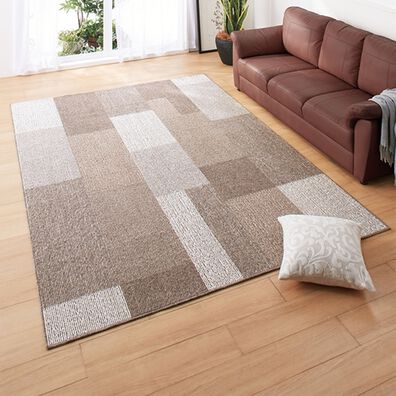 「日本製折りたためて洗えるウール混カーペット（カーペット）」