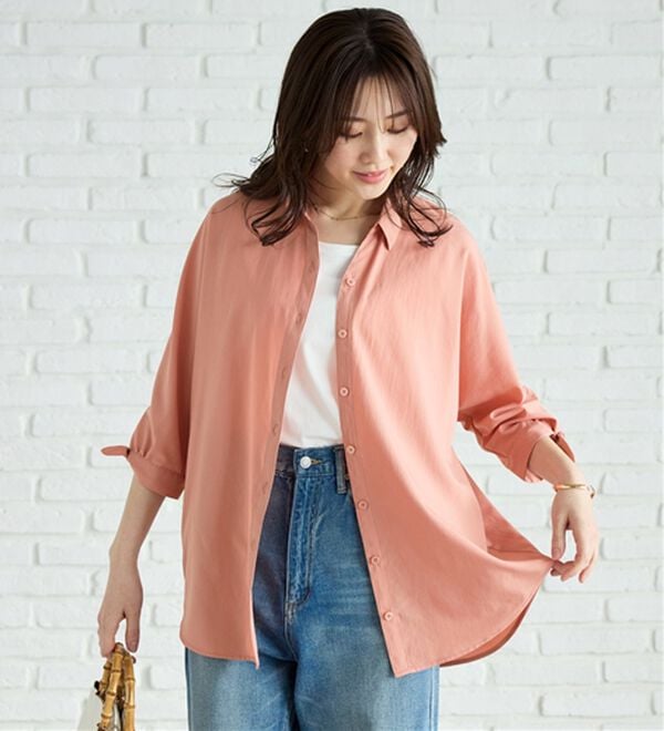 BELLUNA（ベルーナ）の「【吸水速乾】イージーケア！袖リボンシャツチュニック（チュニック）」｜詳細画像