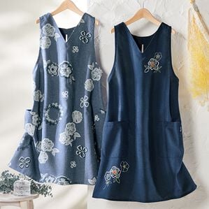 ルフラン（ルフラン）の「【２色組】杢調デザインエプロン（エプロン）」｜2色組