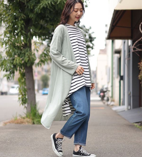 A HAPPY MARILYN（アハッピーマリリン）の「【Ｍ～８Ｌ】サイズ追加！！ＵＶカット 長袖 トッパー カーディガン（ニットカーディガン）」｜詳細画像