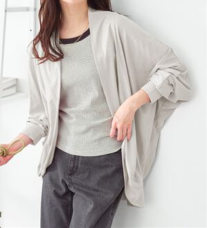 Viola e Viola（ヴィオラ エ ヴィオラ）の「【５つの機能付】ＵＶ対策に！ひんやり　ゆるドルマンカーディガン（ニットカーディガン）」｜ライトグレー