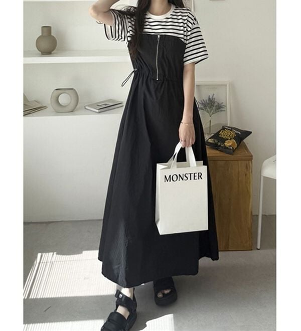 GeeRA（ジーラ）の「ハーフジップビスチェドッキングワンピース（その他ワンピース）」｜詳細画像