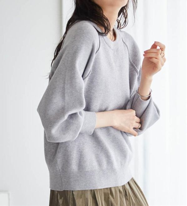 RANAN（ラナン）の「パチパチしにくい！大人のきれいめトレーナーニット（ニット・セーター）」｜詳細画像