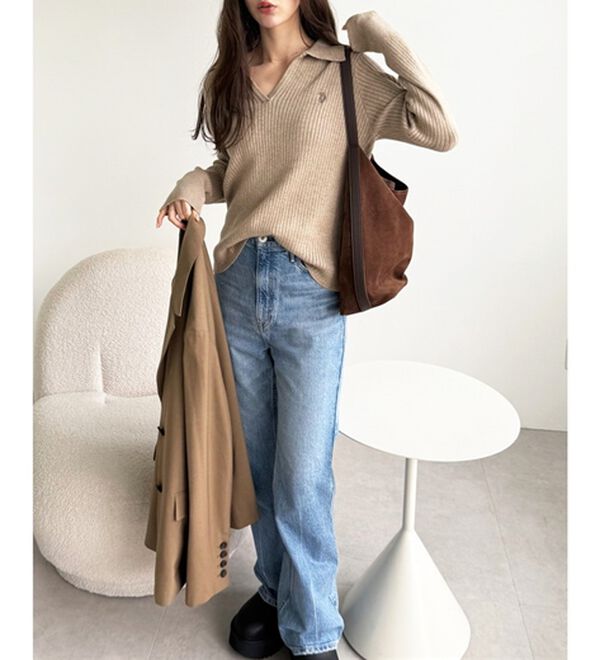 GeeRA（ジーラ）の「【U.S. POLO ASSN.】ポロ衿リブニット（ニット・セーター）」｜詳細画像