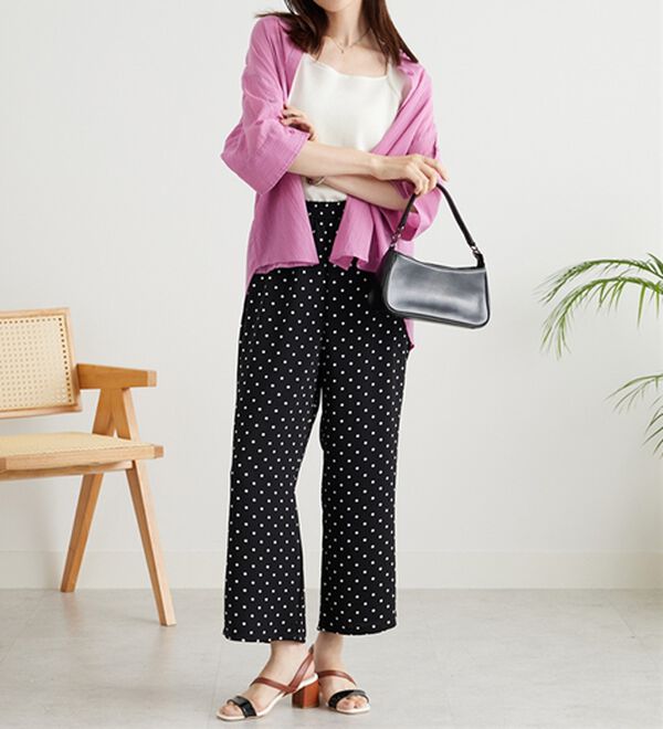 BELLUNA（ベルーナ）の「ヒンヤリ冷感！プリントワイドパンツ（ワイドパンツ・ガウチョ）」｜詳細画像