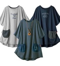 ルフラン（ルフラン）の「【３色組】ビッグシルエットかっぽうＴシャツ（ホームウェア）」