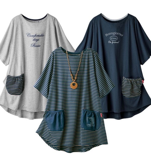 ルフラン（ルフラン）の「【３色組】ビッグシルエットかっぽうＴシャツ（パジャマ・ルームウェア）」｜詳細画像