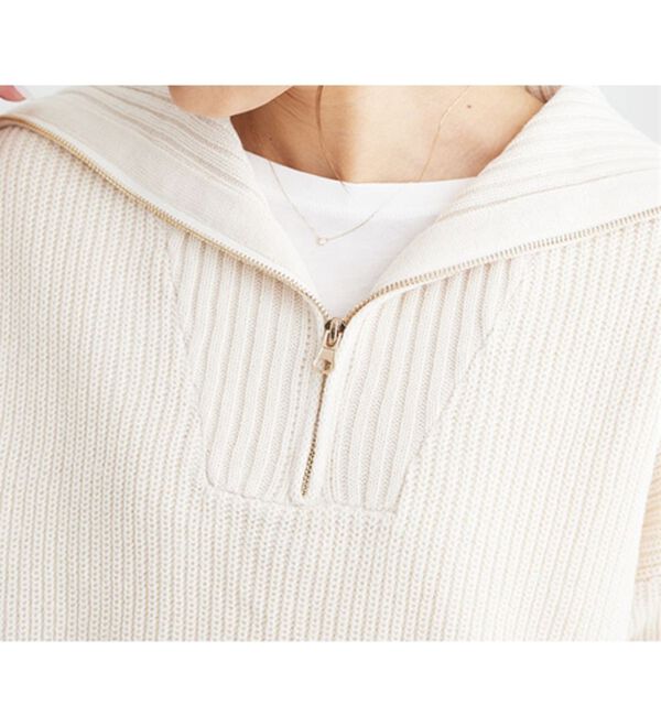 BELLUNA（ベルーナ）の「あぜ編ハーフジップニットプルオーバー（ニット・セーター）」｜詳細画像