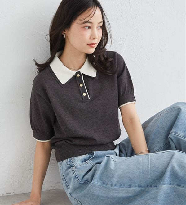 RANAN（ラナン）の「ダブルカラーポロニット（ニット・セーター）」｜詳細画像