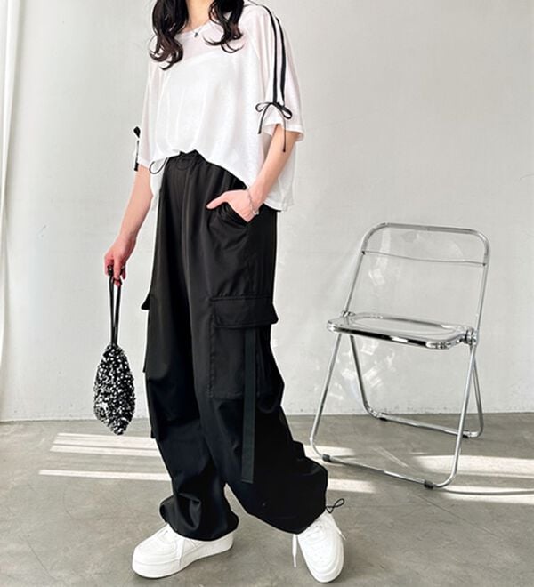 GeeRA（ジーラ）の「サイドリボンカーゴパンツ（その他パンツ）」｜詳細画像