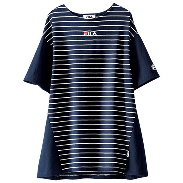 BELLUNA（ベルーナ）の「＜ＦＩＬＡ＞汗ジミ対策！配色切替ボーダープルオーバー（カットソー）」｜詳細画像