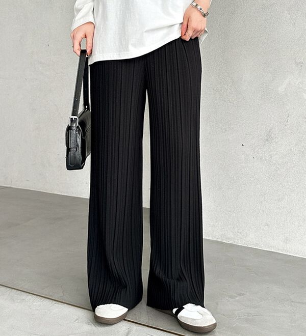 GeeRA（ジーラ）の「セルフカットセミワイドプリーツパンツ（フルレングスパンツ）」｜詳細画像