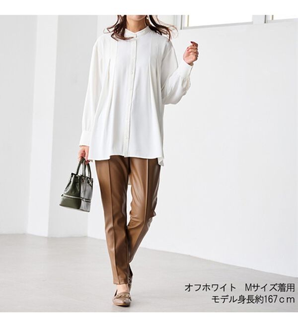 RANAN（ラナン）の「タックデザインバンドカラーシャツ（シャツ）」｜詳細画像