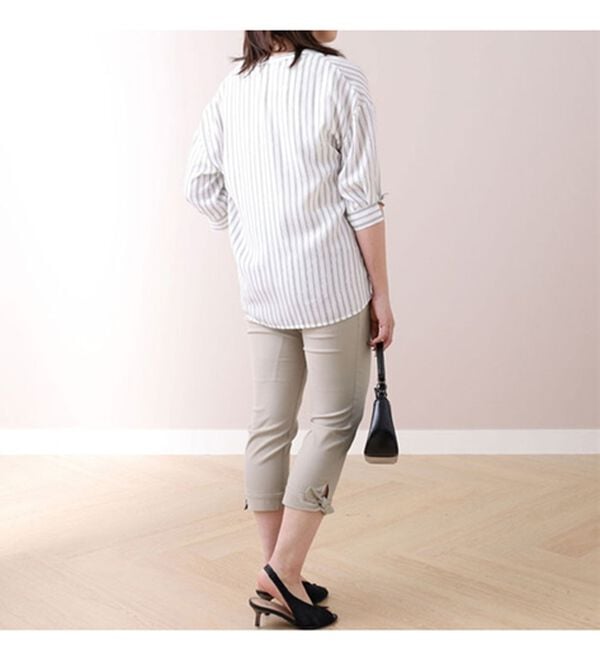 BELLUNA（ベルーナ）の「美脚ストレッチ裾リボンクロップドパンツ（クロップドパンツ）」｜詳細画像