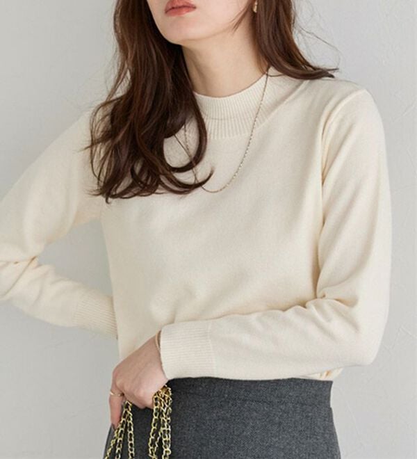 Pierrot（ピエロ）の「【Ｍ～３Ｌ】プレミアムカシミヤタッチハイネックニット（ニット・セーター）」｜詳細画像