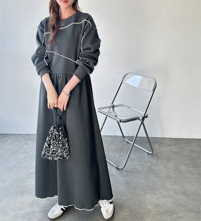 GeeRA（ジーラ）の「配色メロー裏起毛スウェットワンピース（カットソーワンピース）」