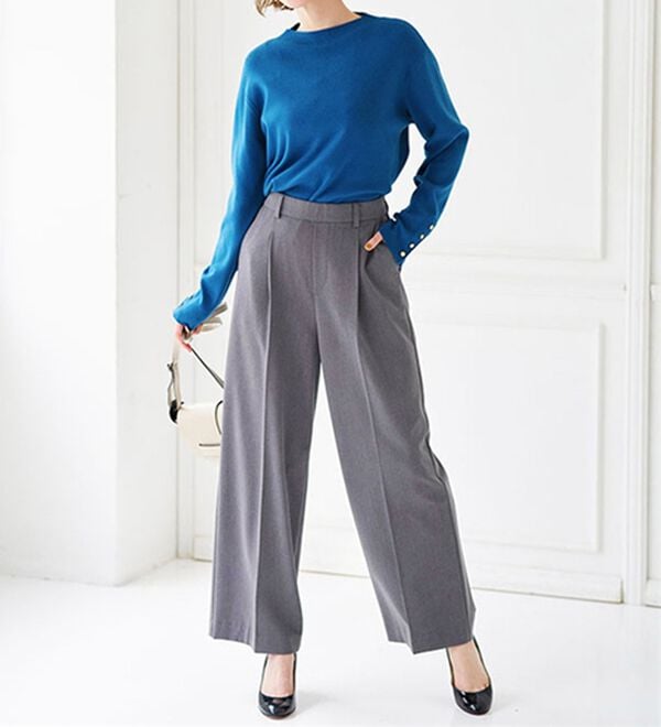 BELLUNA（ベルーナ）の「もちもち袖ボタンニットプルオーバー（ニット・セーター）」｜詳細画像