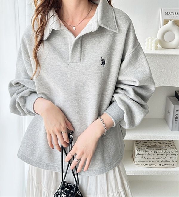 GeeRA（ジーラ）の「【U.S.POLO ASSN.】表ピーチポロ衿スウェット（カットソー）」｜詳細画像