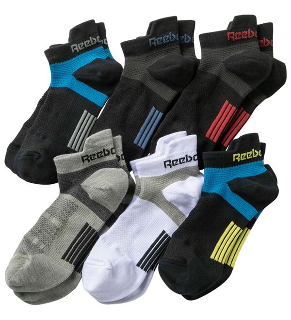 「【６足組】＜リーボック＞爽快！多機能スニーカーソックス（メンズ靴下・タイツ）」｜詳細画像