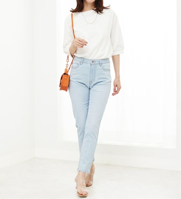 BELLUNA（ベルーナ）の「異素材使いロゴデザインプルオーバー（カットソー）」｜詳細画像