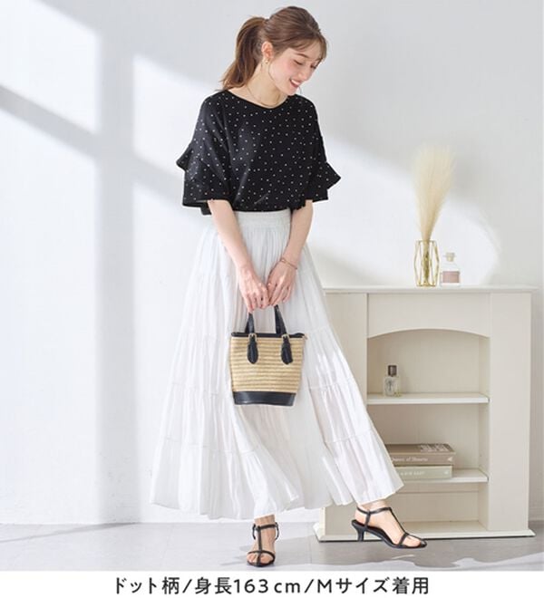 alotta（アロッタ）の「【４つの機能付】ひんやりフリル袖ブラウスＴシャツ（ブラウス）」｜詳細画像