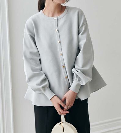 RANAN（ラナン）の「ペプラムチュニックカーデ（ニットカーディガン）」