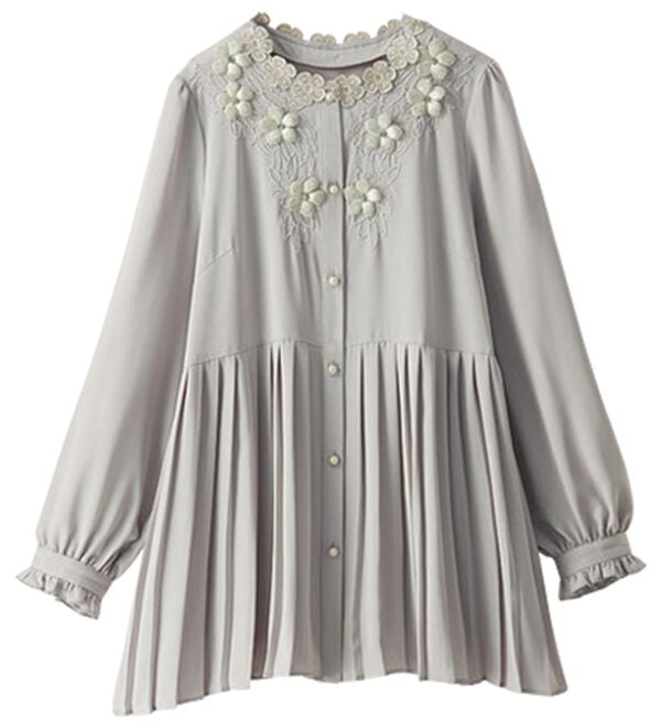 BELLUNA（ベルーナ）の「ぷっくりお花切替プリーツチュニック（チュニック）」｜詳細画像