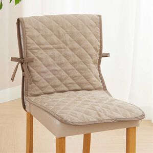 iellio（イエリオ）の「はっ水麻風チェアカバー滑り止め付＜汚れ防止・キズ隠し・撥水・オールシーズン＞（チェアカバー・チェアパッド）」｜モカベージュ