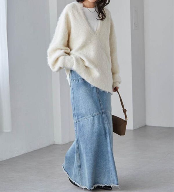 RANAN（ラナン）の「ディープキーネックシャギーニット（ニット・セーター）」｜詳細画像