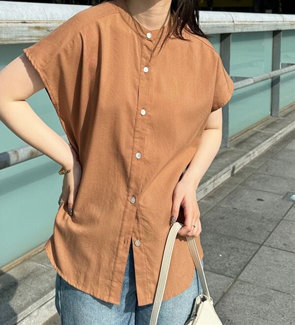 GeeRA（ジーラ）の「綿タッチフレンチスリーブブラウス（ブラウス）」｜詳細画像