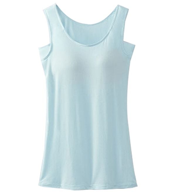 LAVIENNE（ラヴィエンヌ）の「接触冷感　なめらか素材背中フリーカップ付きインナー＜さらりラボ＞タンクトップ（ブラトップ・カップ付きインナー）」｜詳細画像