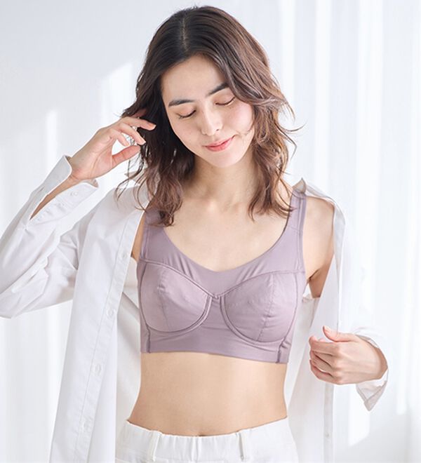 LAVIENNE（ラヴィエンヌ）の「グラマーさんのグッと細見えノンワイヤーブラ（ブラジャー）」｜詳細画像