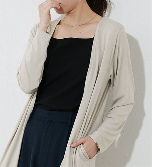 Pierrot（ピエロ）の「【Ｍ～３Ｌ】【選べる２丈】接触冷感トッパーカーディガン（その他カーディガン）」｜詳細画像