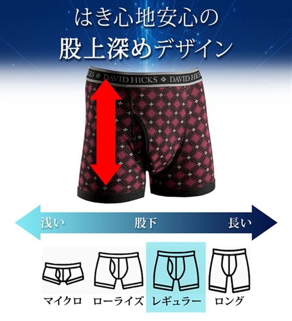「【４枚組】デービッド　ヒックス　革新設計　パッドのない吸水ボクサーパンツ（メンズボクサーパンツ）」｜詳細画像