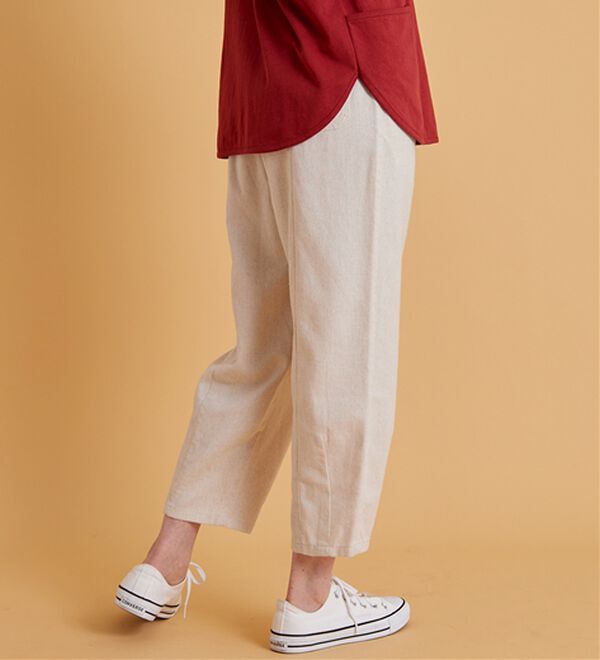 BELLUNA（ベルーナ）の「レーヨン麻入りゆったりワイドパンツ（フルレングスパンツ）」｜詳細画像