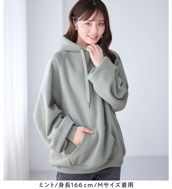 alotta（アロッタ）の「あったか裏起毛パフ袖ゆったりパーカー（パーカー）」｜詳細画像