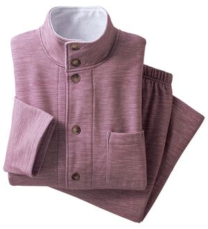 「やっと出会えた！綿１００％裏起毛パジャマ（メンズルームウェア）」｜杢ワイン