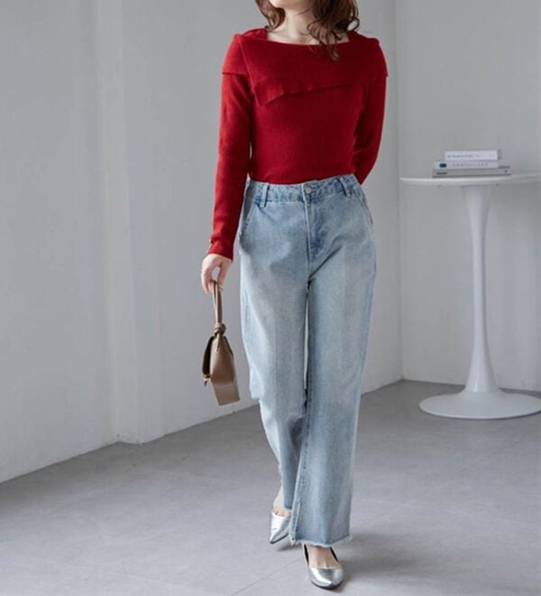 RANAN（ラナン）の「アシメオフショルリブニット（ニット・セーター）」｜詳細画像