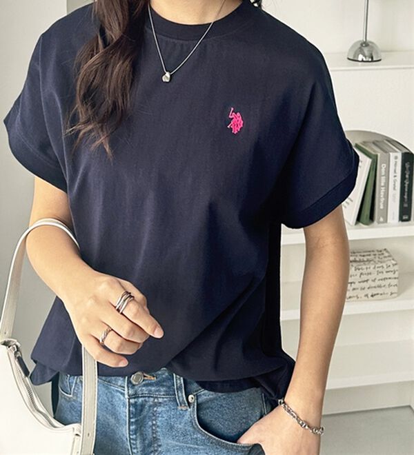 GeeRA（ジーラ）の「【新色追加】【ＵＳ．ＰＯＬＯ．ＡＳＳＮ】綿100％フレンチスリーブＴシャツ（Tシャツ）」｜詳細画像