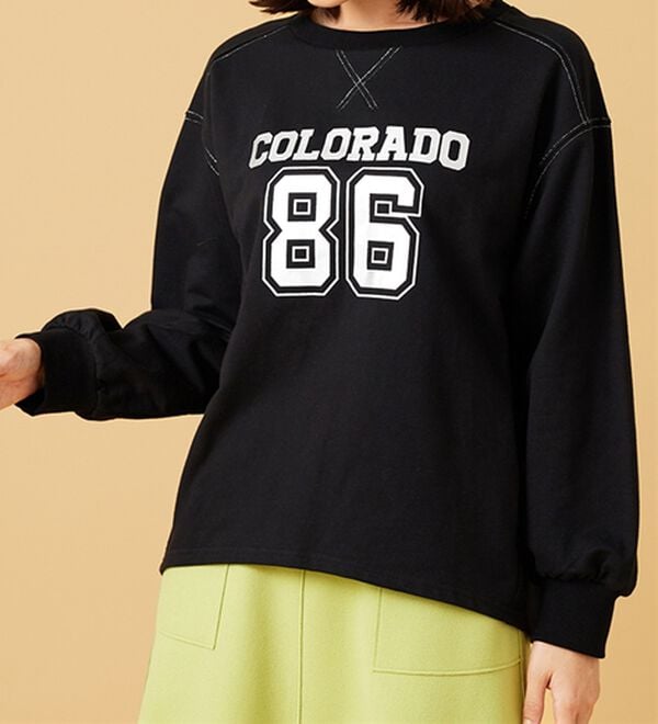 BELLUNA（ベルーナ）の「箔プリントロゴデザインプルオーバー（カットソー）」｜詳細画像