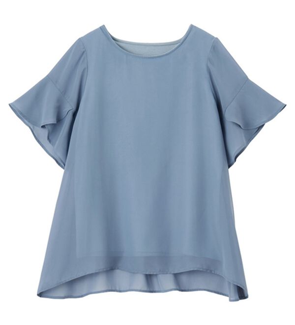 GeeRA（ジーラ）の「【接触冷感】異素材シフォンレイヤードチュニック（チュニック）」｜詳細画像