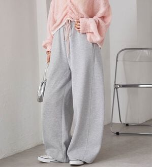 RANAN（ラナン）の「裏起毛カーブスウェットパンツ（その他パンツ）」｜グレー