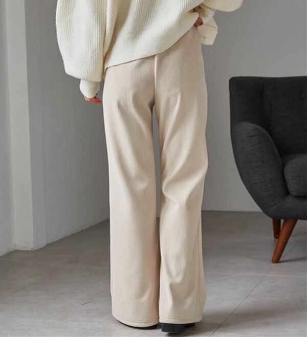 RANAN（ラナン）の「あったか裏ベロアニットコールフレアパンツ（フルレングスパンツ）」｜詳細画像