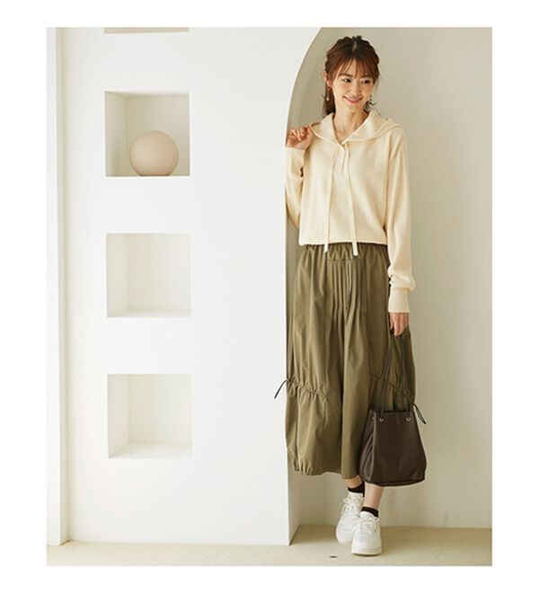 BELLUNA（ベルーナ）の「ゆるっと大人カジュアルあぜ編ニットフーディー（ニット・セーター）」｜詳細画像