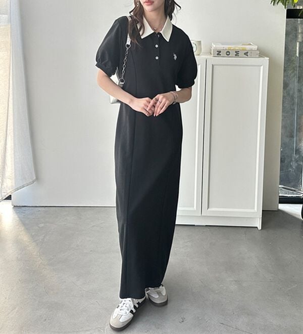 GeeRA（ジーラ）の「【Ｕ．Ｓ．ＰＯＬＯＡＳＳＮ】ポロ衿ワンピ―ス（その他ワンピース）」｜詳細画像